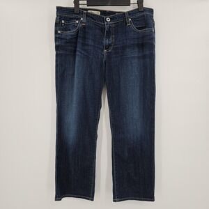 AG Adriano Goldschmied Capri Pants Womens 32R Denim‎ Embroidered Dark Wash